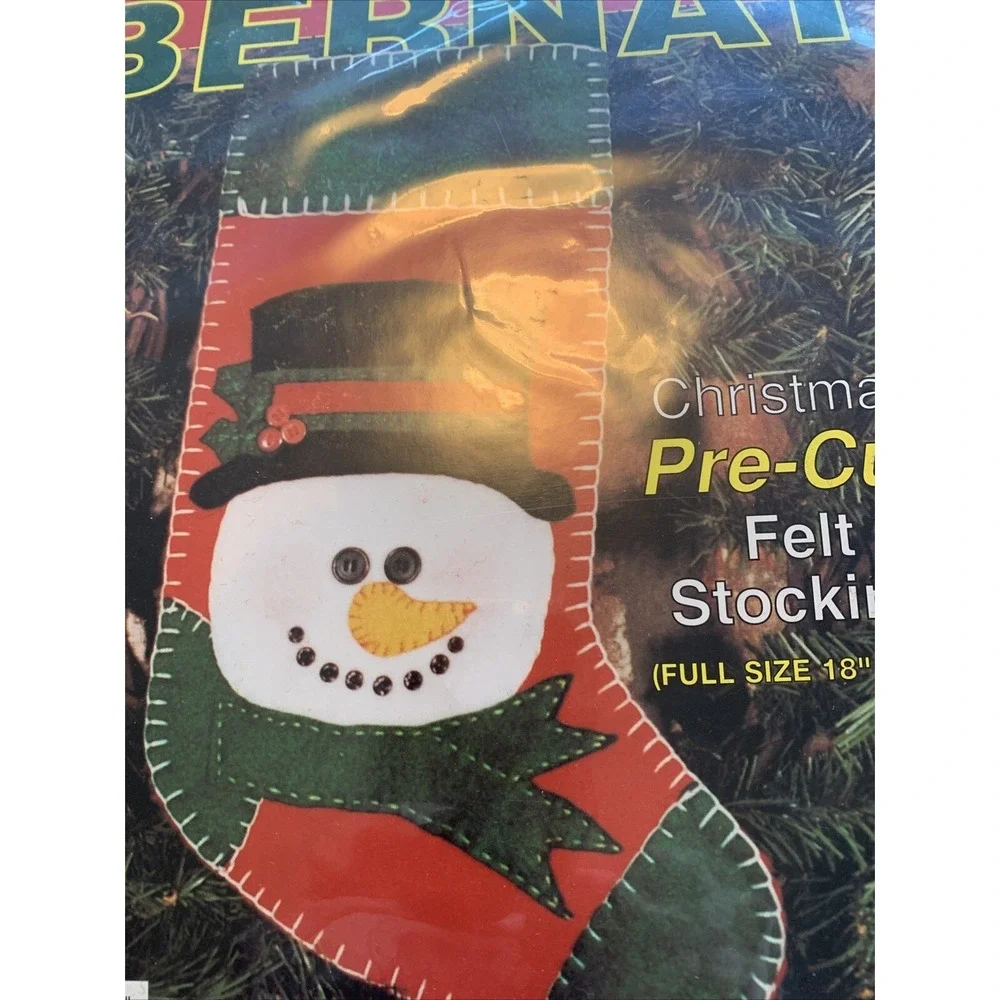 Bernat Snowman Christmas Pre-cut‎ Felt Stocking Kit Full Size 18